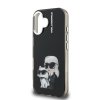 Karl Lagerfeld IML Aquarelle Karl and Choupette Zadní Kryt pro iPhone 16 Black