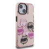 Karl Lagerfeld IML Multi K&CH Heads Zadní Kryt pro iPhone 15 Pink