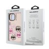 Karl Lagerfeld IML Multi K&CH Heads Zadní Kryt pro iPhone 15 Pink