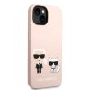 Karl Lagerfeld and Choupette Liquid Silicone Zadní Kryt pro iPhone 14 Plus Pink
