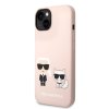 Karl Lagerfeld and Choupette Liquid Silicone Zadní Kryt pro iPhone 14 Plus Pink