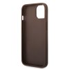Guess PU 4G Metal Logo Zadní Kryt pro iPhone 15 Brown