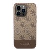 Guess 4G Stripe Zadní Kryt pro iPhone 14 Pro Max Brown