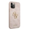 Guess PU 4G Metal Logo Zadní Kryt pro iPhone 12 Pro Max Pink