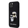 Karl Lagerfeld 3D Rubber Karl and Choupette Zadní Kryt pro iPhone 13 Black