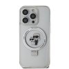 Karl Lagerfeld Ringstand Karl and Choupette MagSafe Zadní Kryt pro iPhone 15 Pro Max White