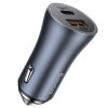 Baseus TZCCJD-0G Golden Contactor Nabíječka do auta Dual Quick Charger USB 40W Dark Grey
