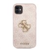 Guess PU 4G Metal Logo Zadní Kryt pro iPhone 11 Pink
