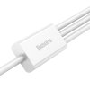 Baseus CAMLTYS-02 Superior Fast Charging Datový Kabel 3v1 USB-C, Lightning, MicroUSB 1.5m White