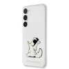 Karl Lagerfeld PC/TPU Choupette Eat Zadní Kryt pro Samsung Galaxy S23 Transparent