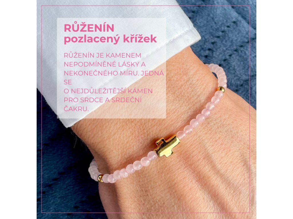 produkt ruzenin 3mm a zlaty krizek
