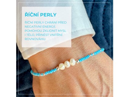 produktovka ricni perly tyrkysova modra