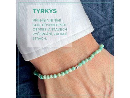 tyrkys 3mm fazetovany