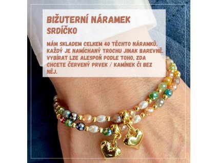 bizuterni naramek srdicko 2 ks