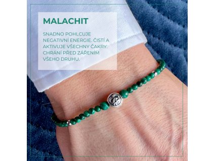 produkt malachit 3mm a stribrny znak om