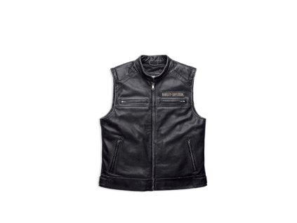 Pánská kožená vesta VEST-PASSING LINK,GREY (Velikost 3XL)