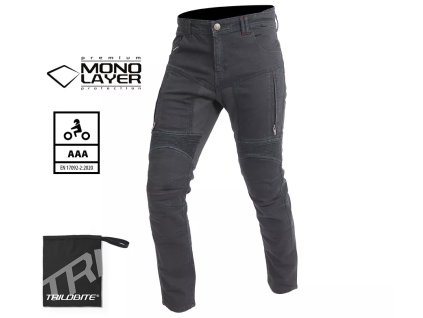 Džíny na motorku Trilobite Parado monolayer AAA slim fit black (Velikost 34.0)