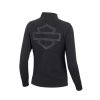 Dámský svetr Black High Density Print Logo Zip-Front Sweater (Velikost M)