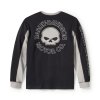 Pánské triko Willie G Skull Colorblock Long Sleeve Tee