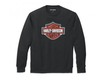 Mikina Bar&Shield Logo Crewneck Black