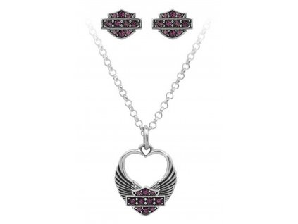 Set šperkov Wing Heart B&S Purple Silver