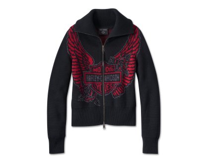 Dámsky sveter H-D Eagle Zip Black (Veľkosť XS)