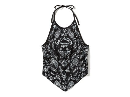 Dámsky top Paisley Bandana Halter Black