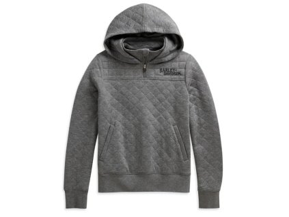Dámska Mikina 1/4 Quilted Hoodie (Veľkosť XS)