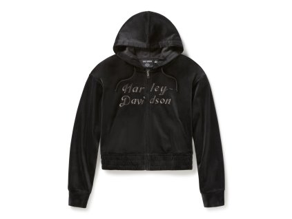 Dámska mikina Velour Zip Black (Veľkosť XS)