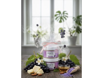 Dárkový balíček - Bambucké máslo a pečující peeling - Černé hrozno (2x200ml)