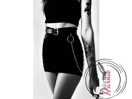 Kožený Harness pásek s řetízkem