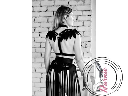 Harness set s koženou sukní a střapci