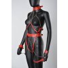 Červený full body harness s řetízky