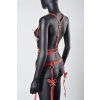 Kožený red full body harness