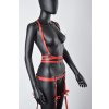 Kožený red full body harness