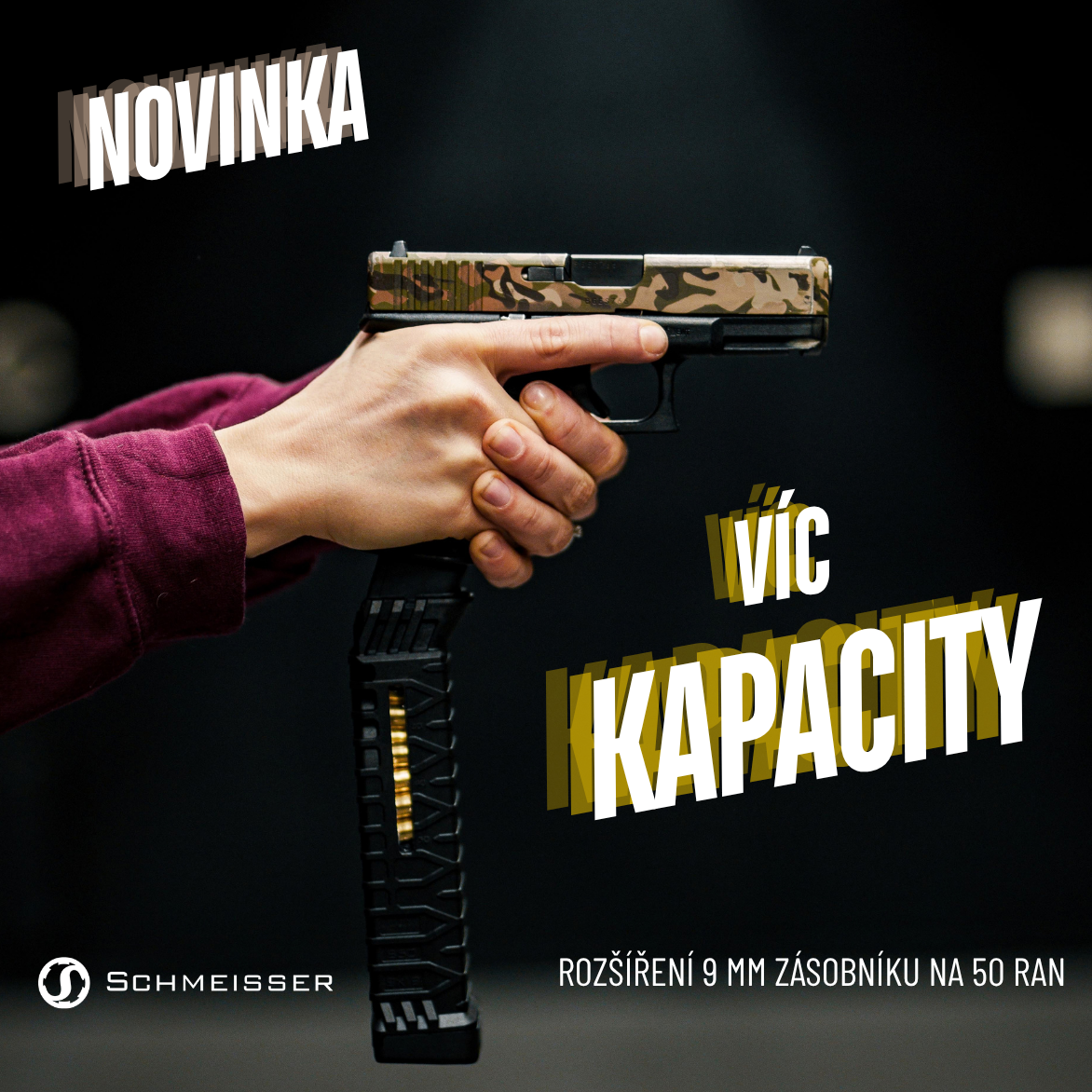 Rozšířená kapacita zásobníku 9 mm