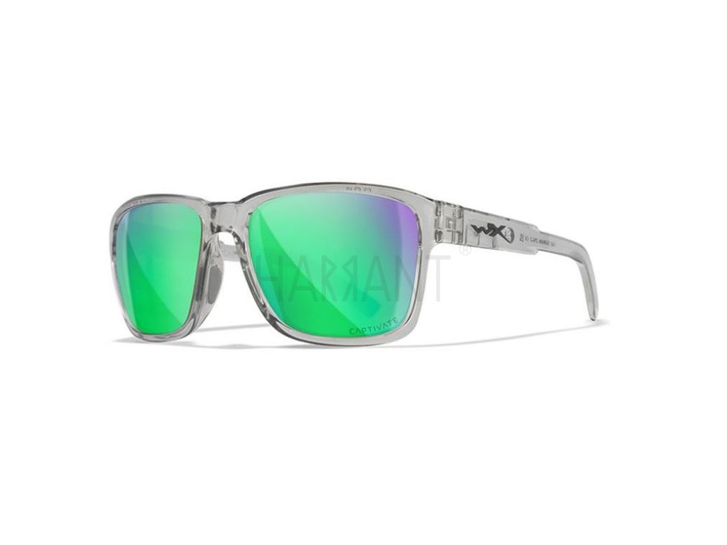 Slunečné brýle WILEY X TREK Captivate Polarized - Green Mirror -  Amber/Gloss Crystal Light Grey - HARRANT