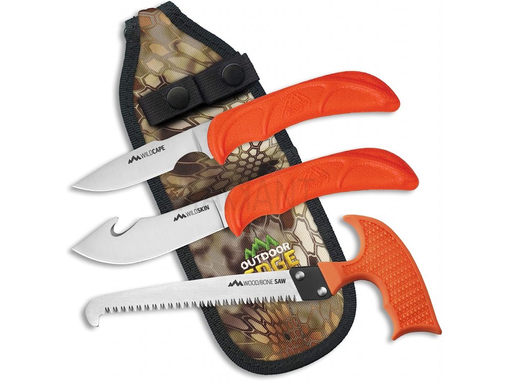 Sada nožů Outdoor Edge WildGuide SkinnerCaperSaw Combo Orange (2)