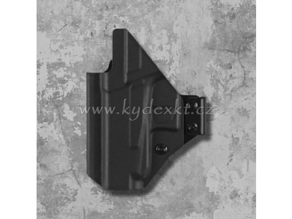 Vnitřní pouzdro Kydex KT IWB Glock 43X rail, pravák, fold over clip 45 mm, černé (8)