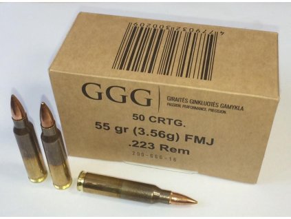 Náboje GGG .223 Rem FMJ 55grn 50ks