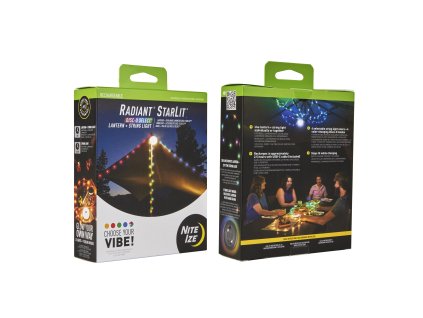 Nabíjecí svítilna + světelný řetěz Nite Ize Radiant® StarLit™ Rechargeable Lantern + String Light - Disc-O