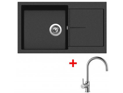 Akční set Sinks INFINITY 860 Metalblack + baterie VITALIA Chrom  + Sinks čistící pasta