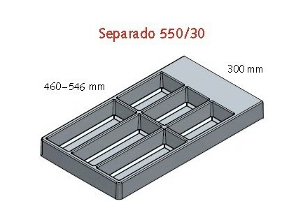 Příborník Separado 546 x 300 x 2,8 mm stříbrný