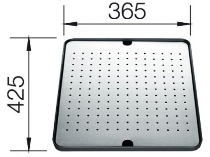 Odkapávací deska nerez-plast černá 425 x 365 mm