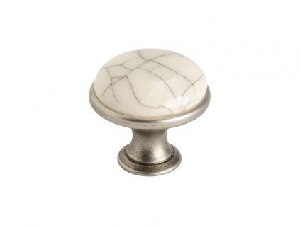 Nábytková knopka SIMON nikl patina/porcelán popraskaný