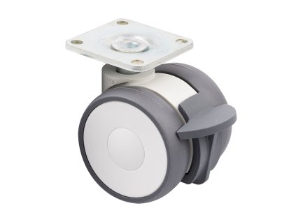 Kolečko Linea 50 mm otočné s brzdou světle šedá