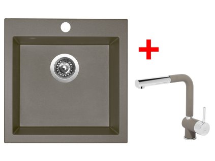 Akční set Sinks VIVA 455 Truffle + baterie MIX 3 P GR