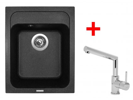 Akční set Sinks CLASSIC 400 Granblack a baterie MIX 350 P lesklá + Vůně do bytu Areon 85ml