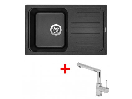 Akční set Sinks CLASSIC 740 s odkapem a baterie MIX 350 P Granblack + Vůně do bytu Areon 85ml