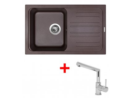 Akční set Sinks CLASSIC 740 s odkapem a baterie MIX 350 P Marone + Vůně do bytu Areon 85ml